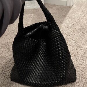 Black Woven Tote Bag